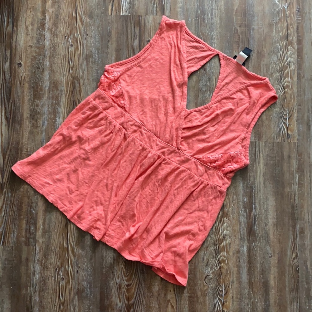 Torrid Sleeveless Peplum Coral Blouse